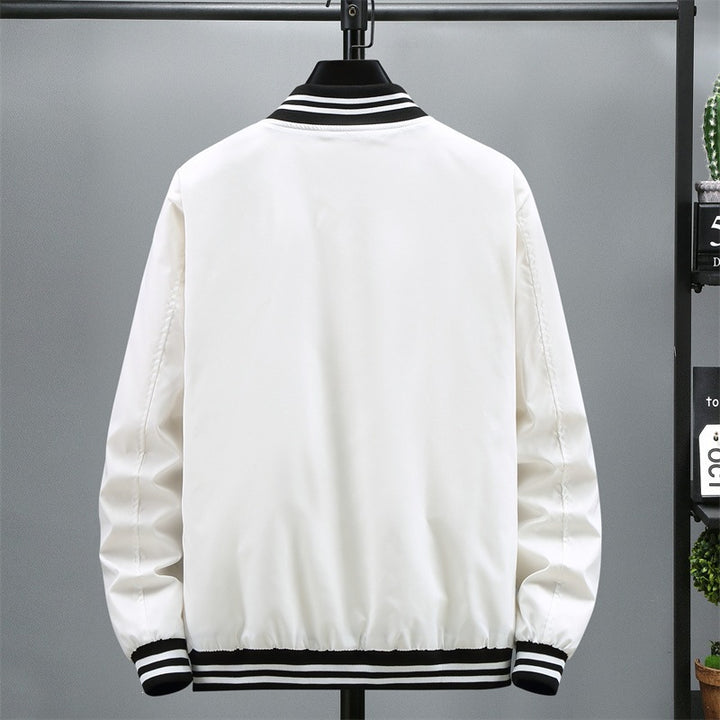 Men's Fashion Bomber Jacket with Contrast Stripes Mune Fashion