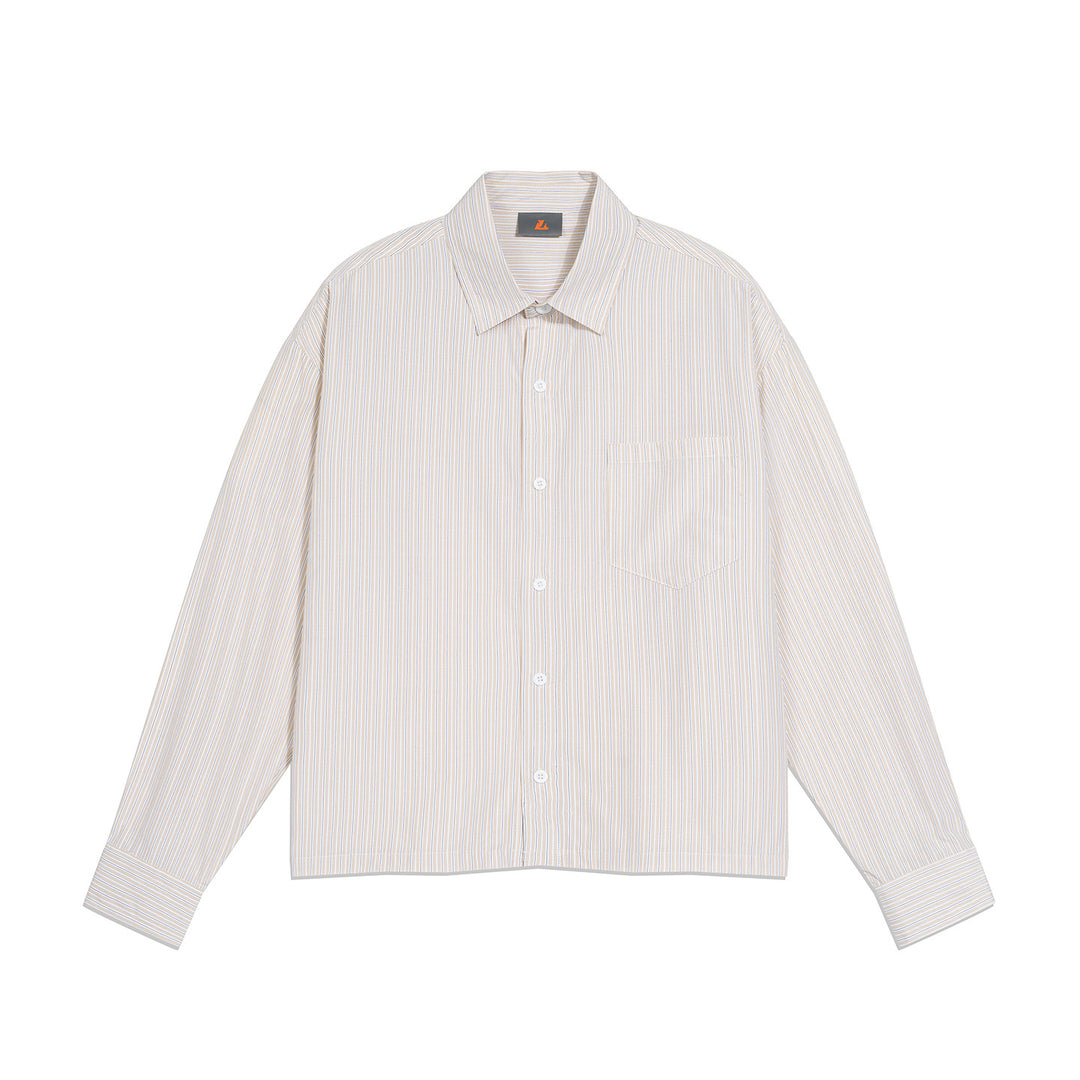 Men's Oversized Shirt made of Cotton Poplin with Pinstripes and Chest Pocket Mune Fashion