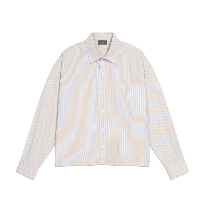 Men's Oversized Shirt made of Cotton Poplin with Pinstripes and Chest Pocket Mune Fashion