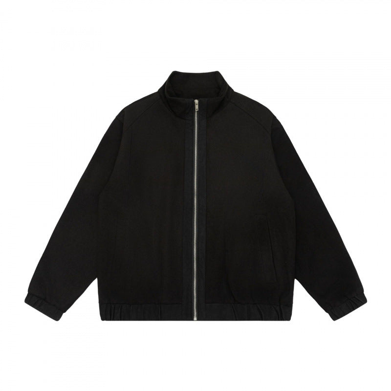 Unisex Short Cut Teddy Fleece Jacket with Stand-Up Collar, Full Zip and Elastic Hem Mune Fashion
