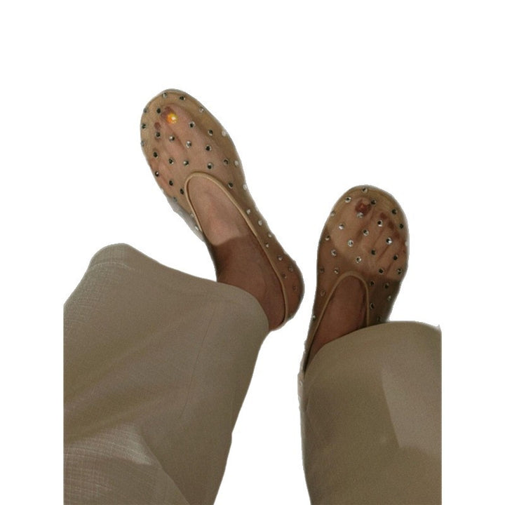 Women's Mesh Mules with Decorative Studs and Padded Comfort Insole Mune Fashion