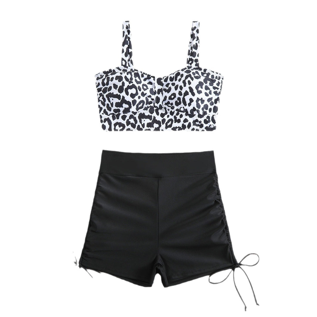 Women's bikini set with asymmetrical top and sporty shorts Mune Fashion