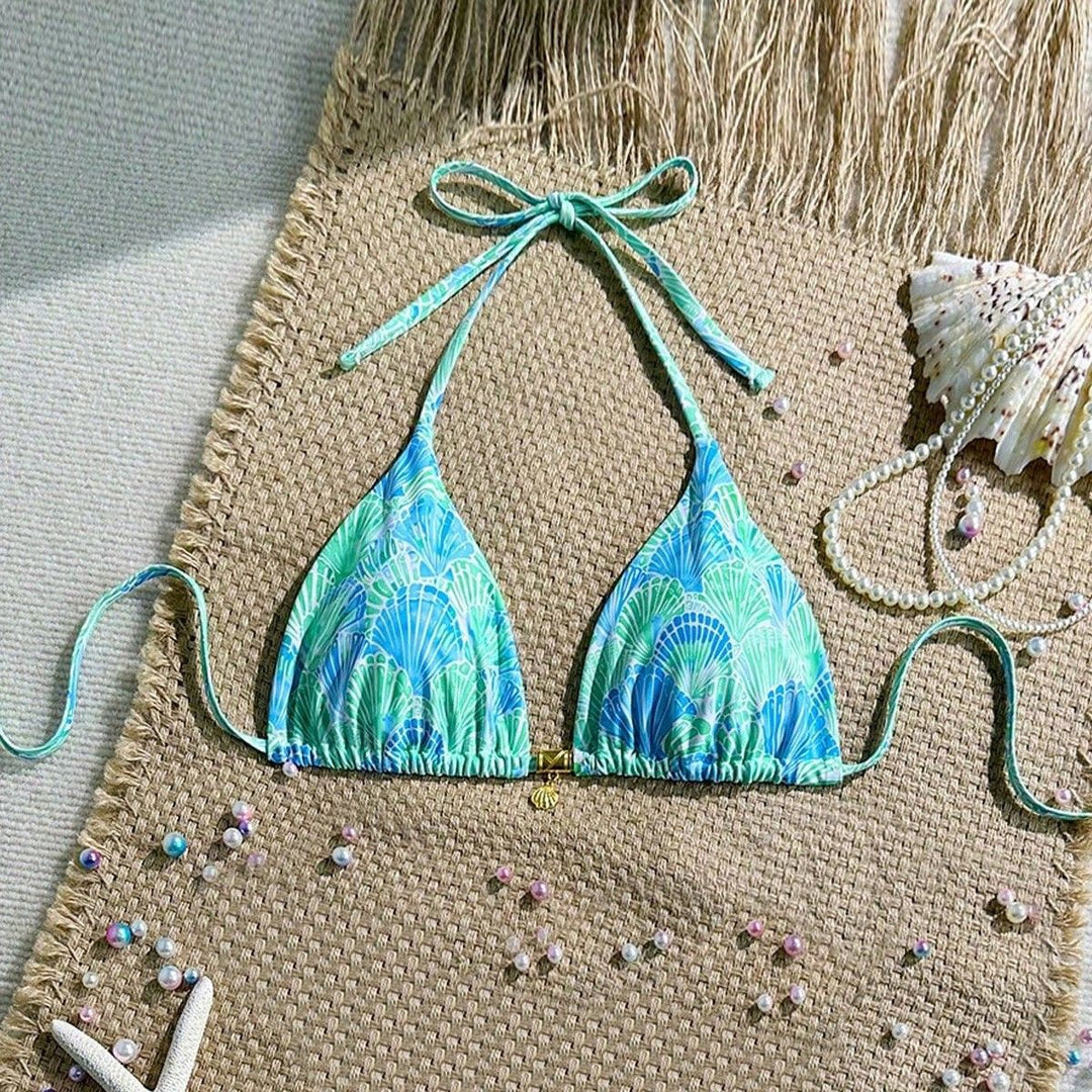 Women's Triangle Bikini Top with Ruffles Mune Fashion