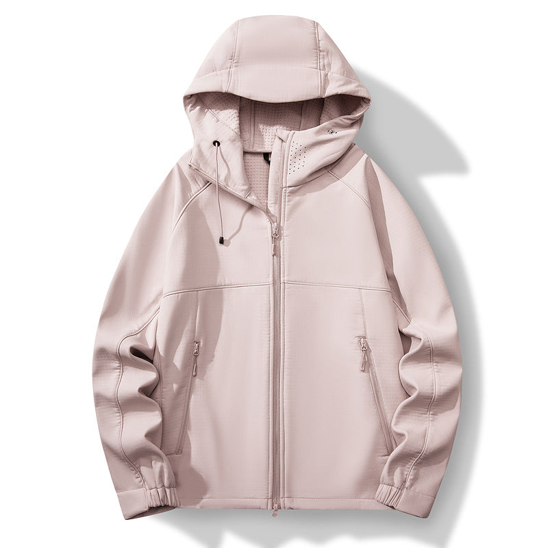 Men's Breathable Softshell Hybrid Jacket with Hood, Fleece Lining and Two-Way Zipper Mune Fashion