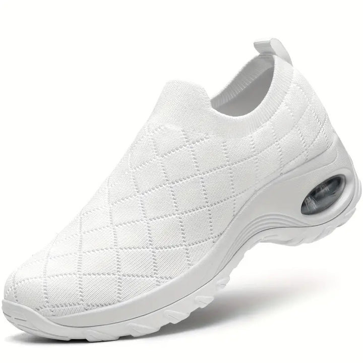 Women's Slip-On Knit Sneakers with Air Cushion and Cushioned Platform Sole Mune Fashion