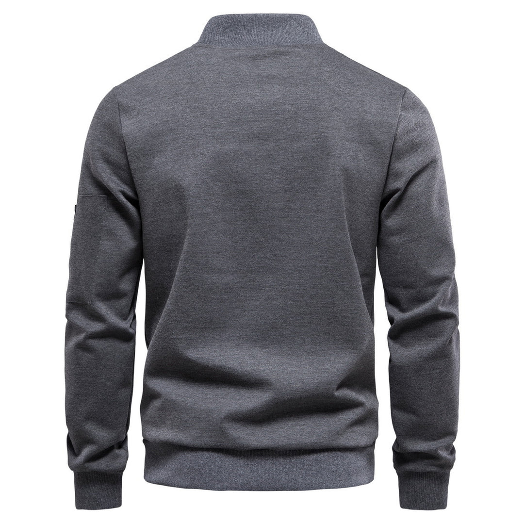 Men's Slim Bomber Jacket with Full Zip, Arm Pocket and Ribbed Cuffs Mune Fashion