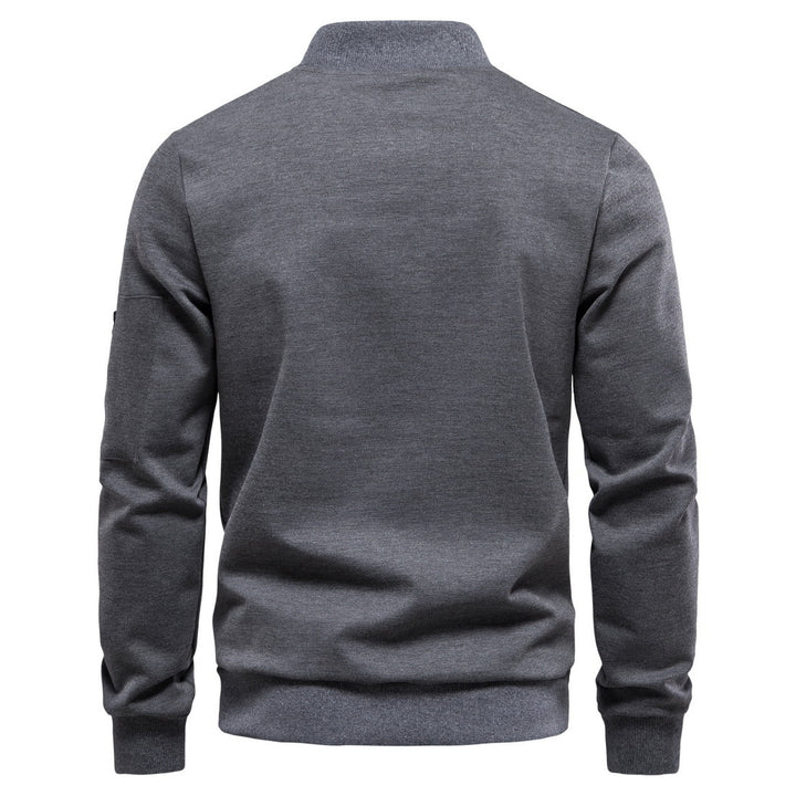 Men's Slim Bomber Jacket with Full Zip, Arm Pocket and Ribbed Cuffs Mune Fashion