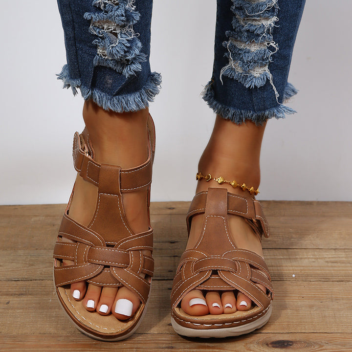 Ladies Comfortable Orthopedic Velcro Sandals with Padded Platform Sole Mune Fashion