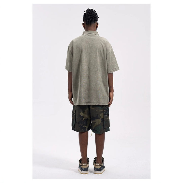 Men's Cargo Shorts in Camouflage Ripstop with Elastic Waistband, Drawstring and Zipper Pockets Mune Fashion