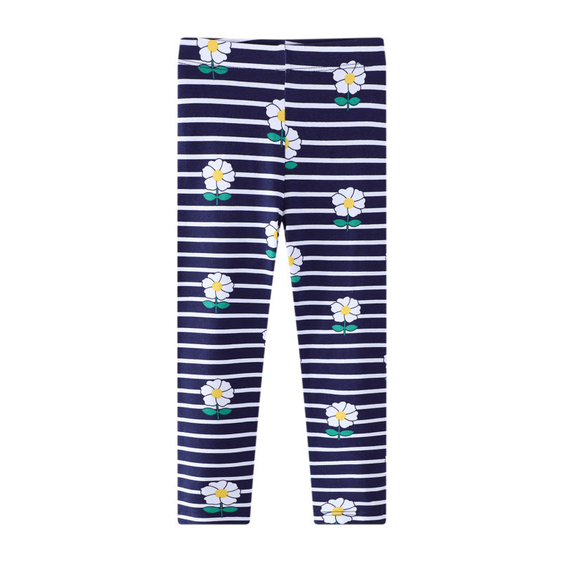 Girls leggings with floral and striped design Mune Fashion