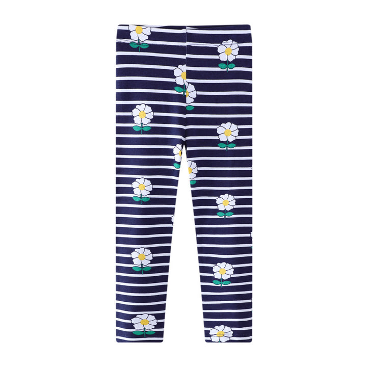 Girls leggings with floral and striped design Mune Fashion