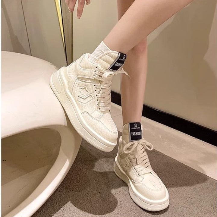 Damen Chunky High-Top Plateausneaker mit gepolstertem Schaft und ergonomischer Komfortsohle Mune Fashion