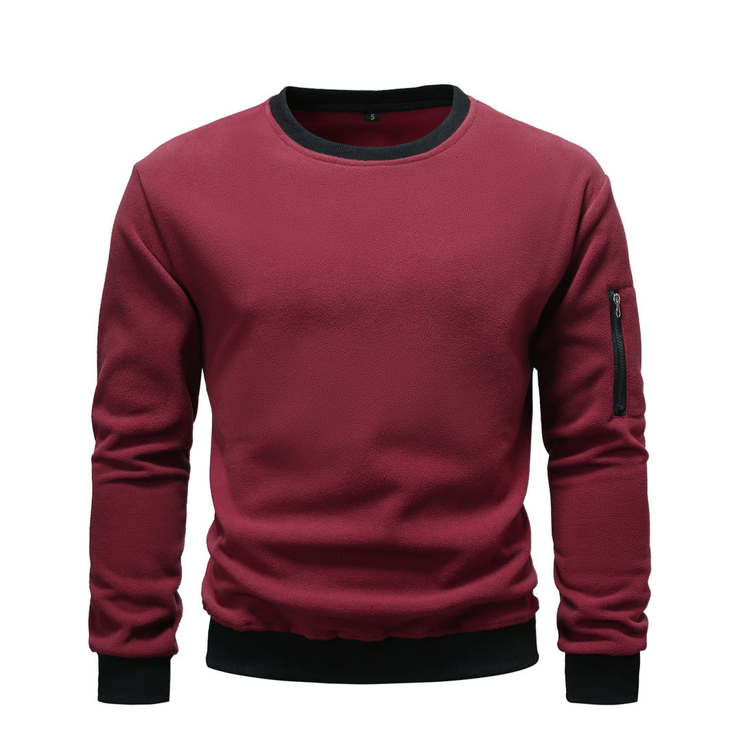 Men's fleece sweatshirt with round neck and arm pocket with zipper Mune Fashion