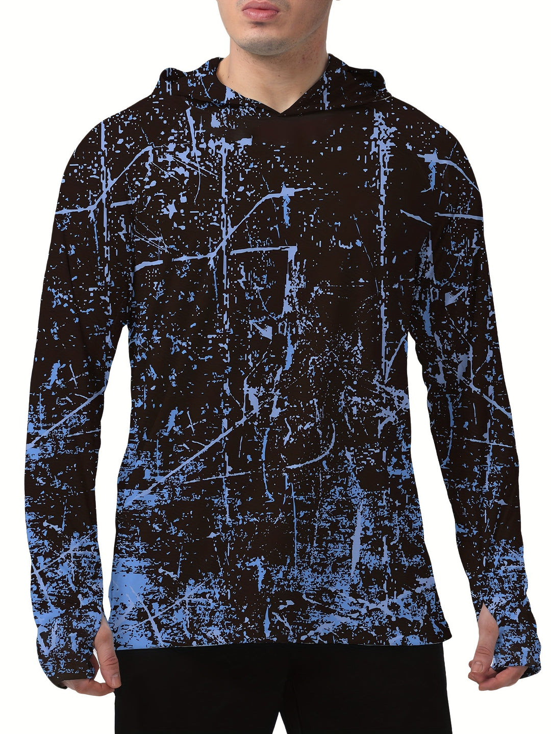 Men's sporty hoodie with abstract print