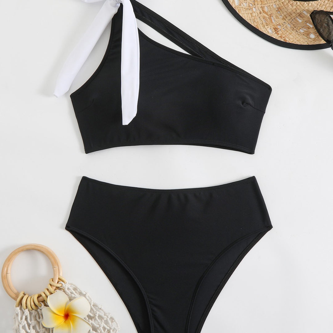 Women's bikini set with asymmetric top and high waist band Mune Fashion