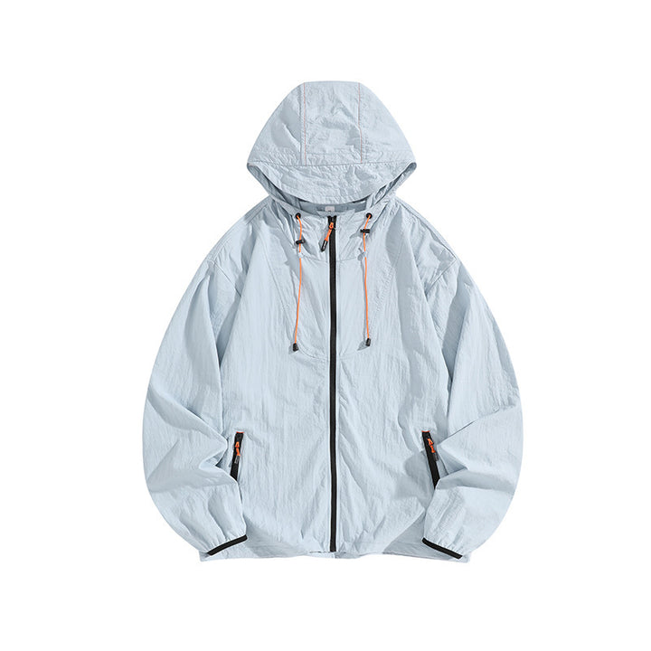 Men's Lightweight Outdoor Jacket with Hood and Practical Zipper Pockets Mune Fashion