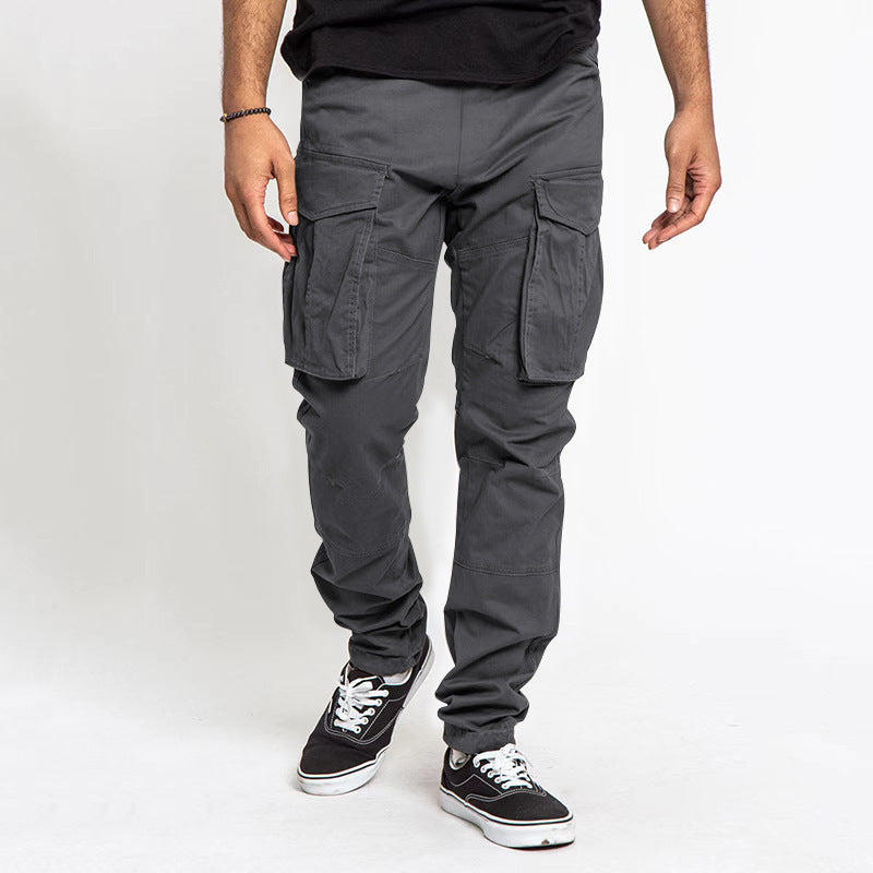 Men's nan tapered cargo pants with large flap pockets, reinforced knees, and narrow leg Mune Fashion