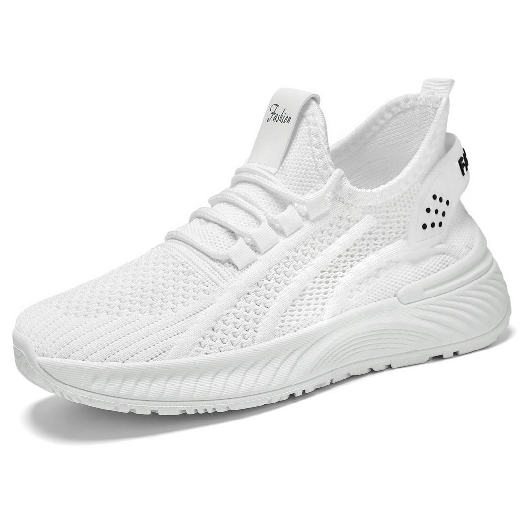 Women's breathable knitted casual sneakers with elastic slip collar and cushioned wedge sole Mune Fashion