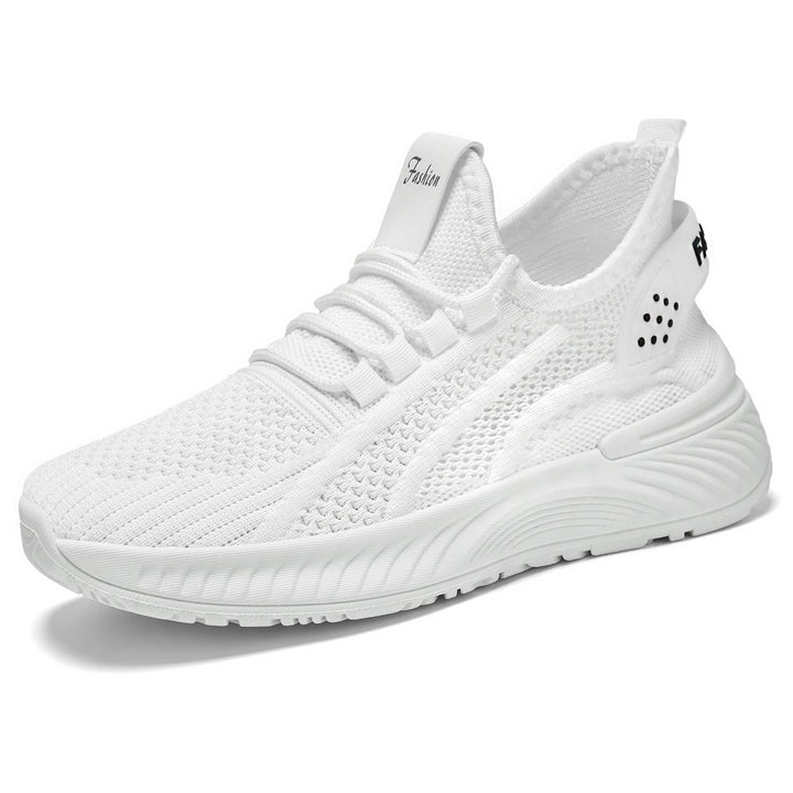 Women's breathable knitted casual sneakers with elastic slip collar and cushioned wedge sole Mune Fashion