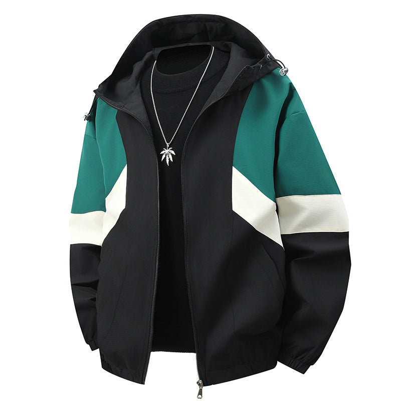 Men's sporty transitional jacket with color block design Mune Fashion