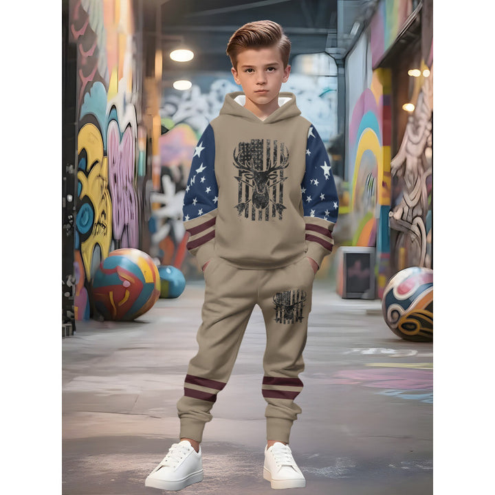 Unisex nan children's jogging suit with hoodie and detailed car print Mune Fashion