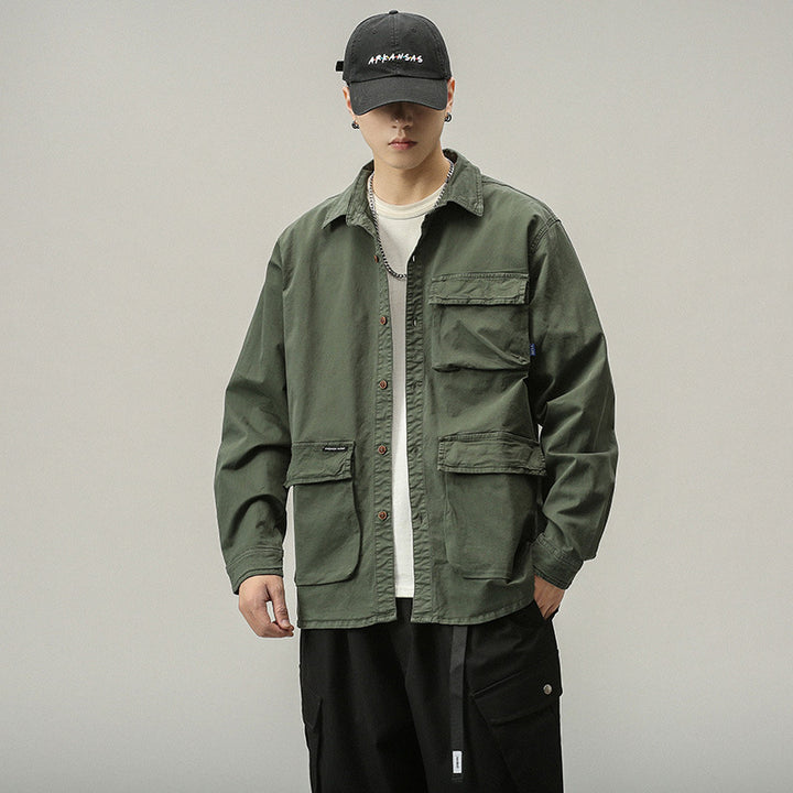 Men's Military-Inspired Field Jacket with Multiple Pockets and Loose Fit Mune Fashion