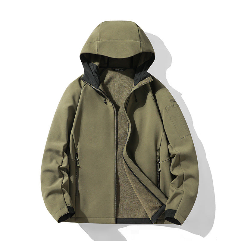 Women's softshell jacket with hood and fleece lining, windproof water-repellent Mune Fashion