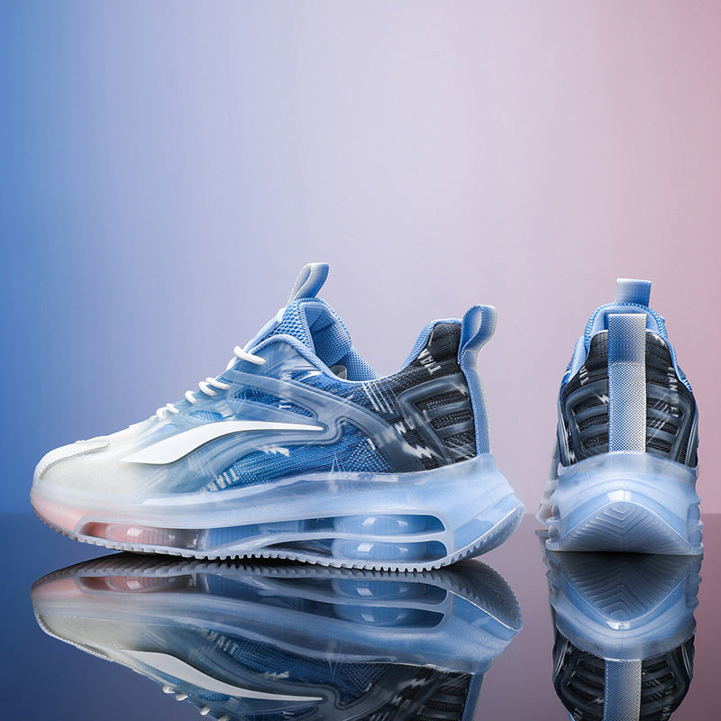 Unisex lightweight air cushion sneakers with transparent gradient upper material and visible air chamber Mune Fashion