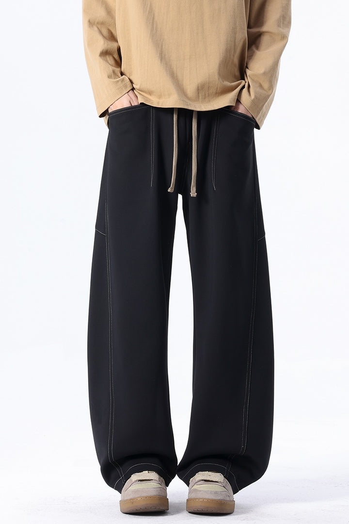 Men's Baggy Jogging Pants with Extra Long Drawstring and Contrast Stitching Mune Fashion