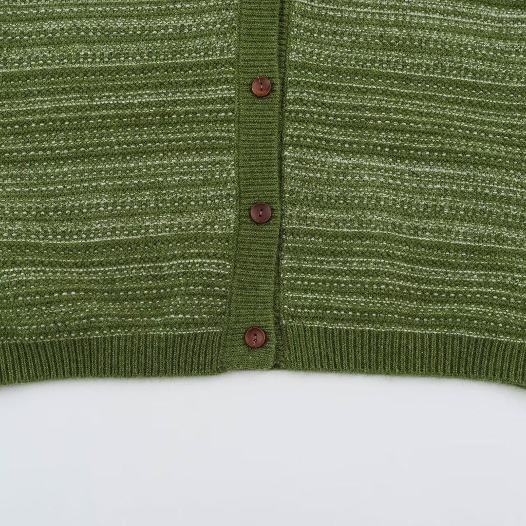 Men's Knitted Vest with V-Neck, Button Placket and Fine Textured Knit Mune Fashion