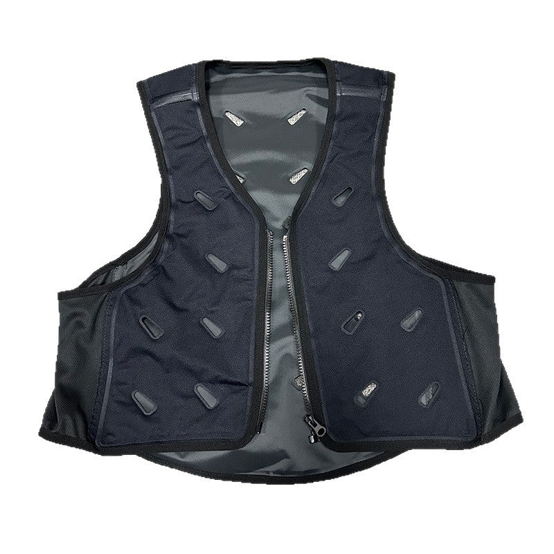 Unisex nan evaporative cooling vest with steam cooling, ventilation slits and zipper Mune Fashion