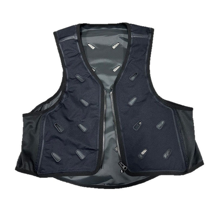 Unisex nan evaporative cooling vest with steam cooling, ventilation slits and zipper Mune Fashion