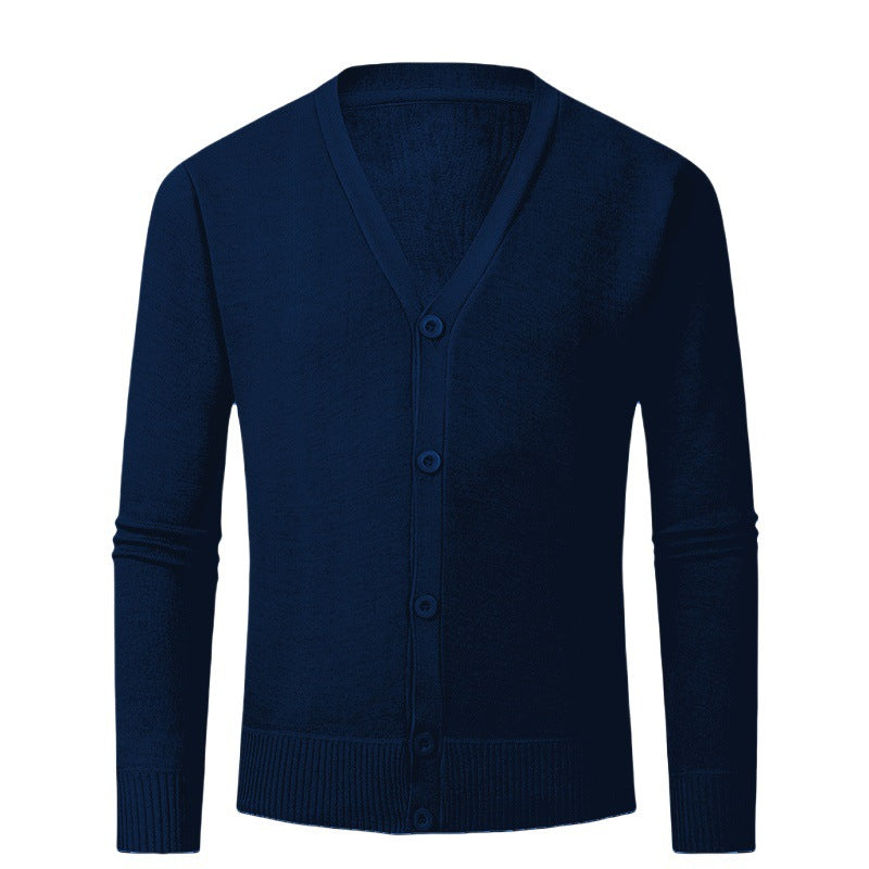 Men's cardigan with V-neck and buttonless design Mune Fashion