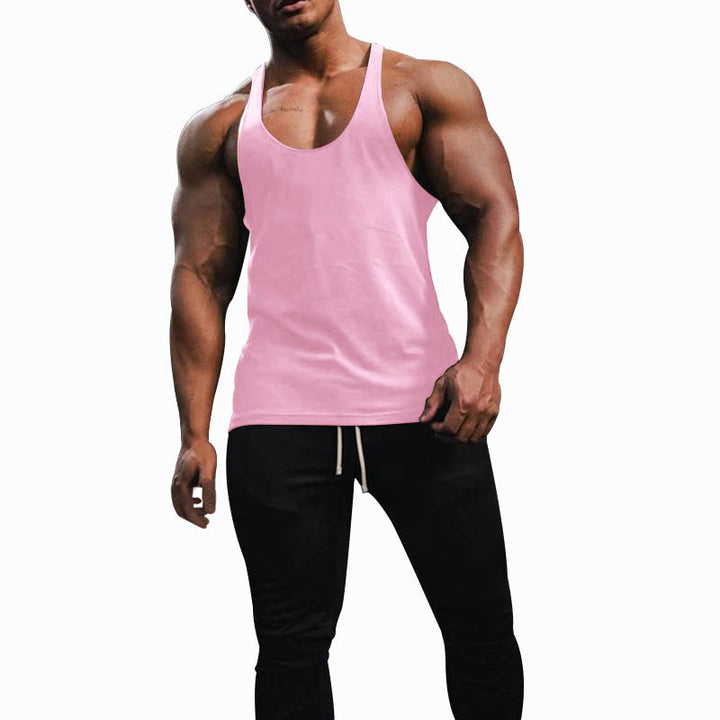 Men's athletic tank top with deep armholes and narrow straps at the back made of cotton stretch Mune Fashion