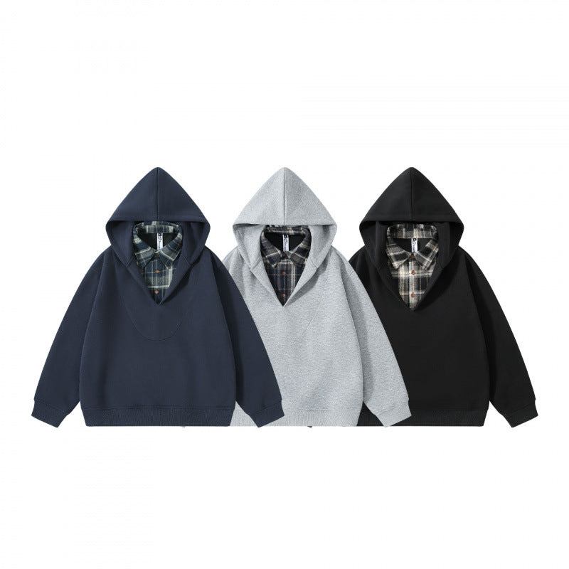 Unisex Oversize Hoodie with integrated shirt collar in layering look Mune Fashion