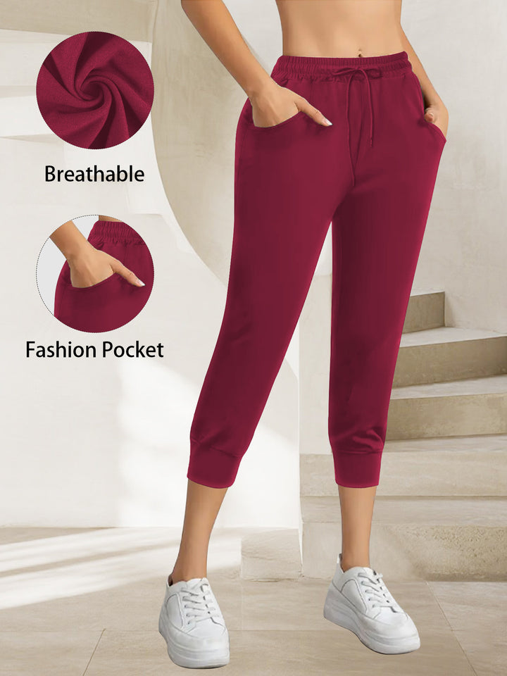 Women's Breathable Ankle Jogger Pants with Drawstring and Pockets Mune Fashion