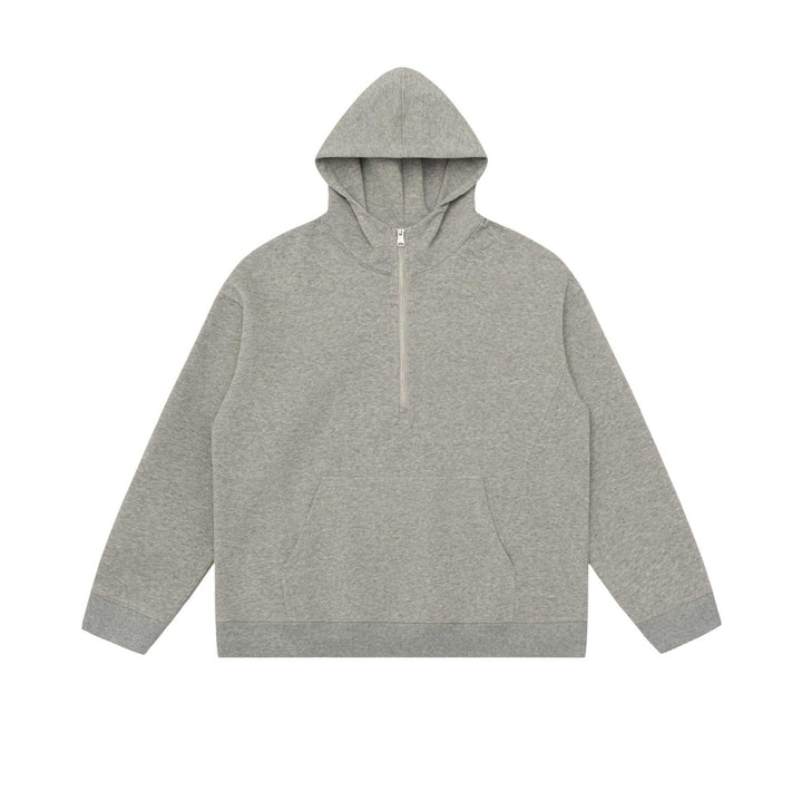 Unisex hoodie half-zip sweatshirt in oversized fit with kangaroo pocket Mune Fashion