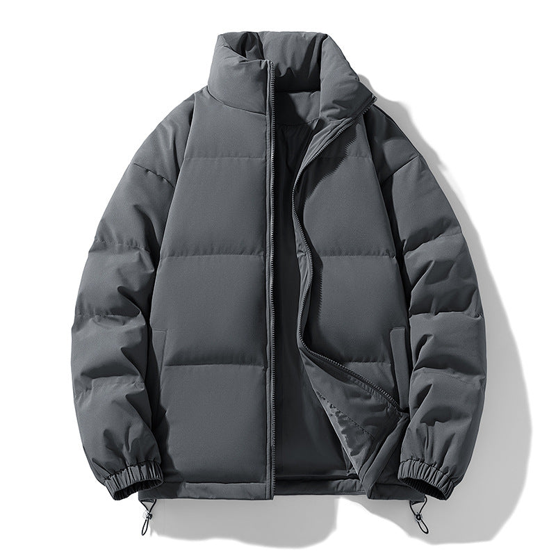 Men's Padded Puffer Jacket with High Stand Collar, Windproof Outer Layer and Adjustable Drawstring Hem Mune Fashion