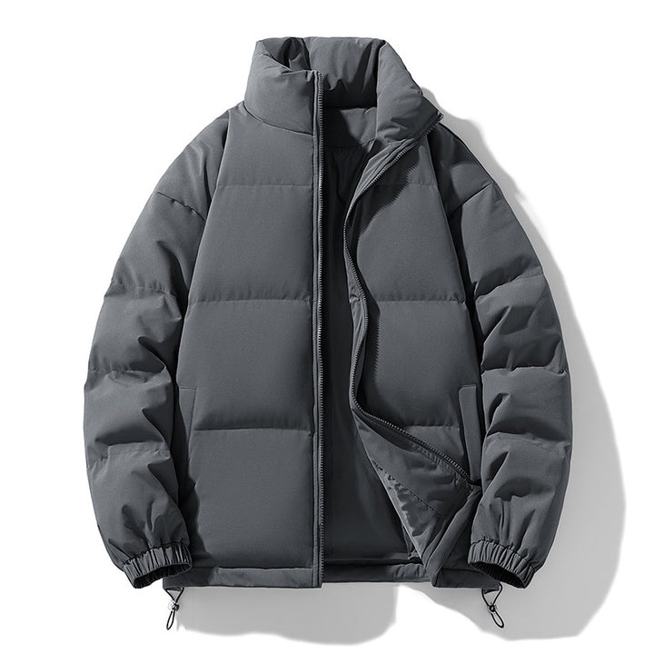 Men's Padded Puffer Jacket with High Stand Collar, Windproof Outer Layer and Adjustable Drawstring Hem Mune Fashion