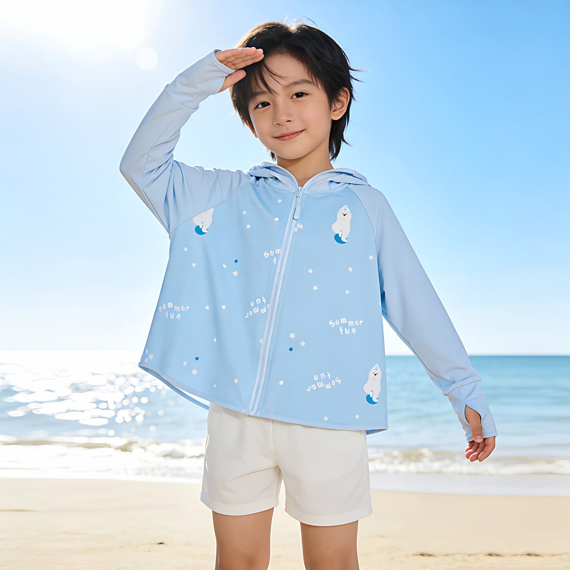 Ladies nan lightweight UV protection hoodie with integrated face mask and thumb hole Mune Fashion