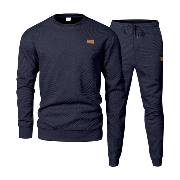 Men's structured cotton tracksuit set with regular fit, elastic waistband, and drawstring Mune Fashion