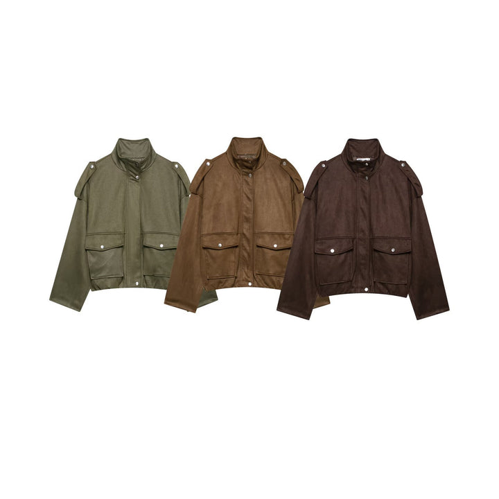 Women's Fashion Short Jacket with Pockets