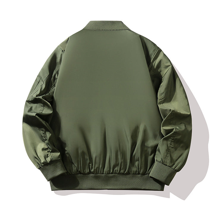 Men's Technical Bomber Jacket in Flight Style with Contrasting Lining Mune Fashion