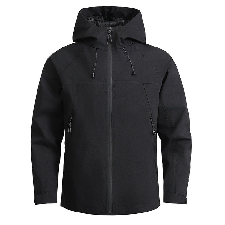 Men's Breathable Softshell Jacket with Two-Way Zipper, Adjustable Hood and Water-Repellent Surface Mune Fashion