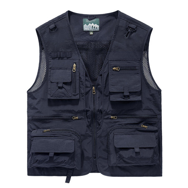 Men's multifunctional fishing vest with numerous pockets and mesh inserts Mune Fashion