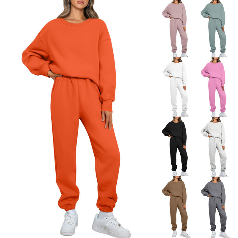Women's cozy two-piece lounge set made of French terry with oversized sweatshirt and fitted joggers Mune Fashion