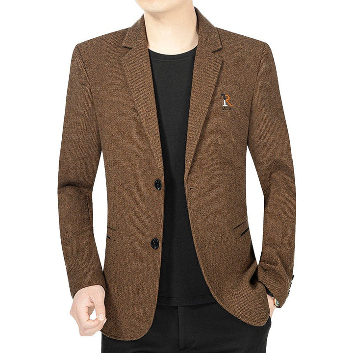 Men's Modern Slim-Fit Blazer in Micro-Structured Fabric with Light Half-Lining Fashion