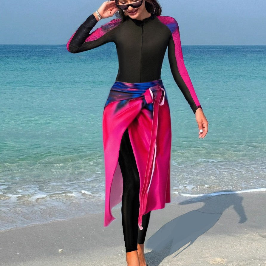 Women's functional sports swimsuit with wrap skirt Mune Fashion