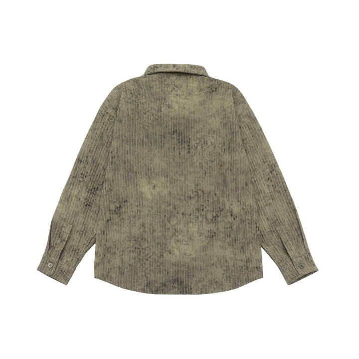 Unisex Lightweight Oversized Shirt Jacket with Washed Texture and Chest Pocket Mune Fashion