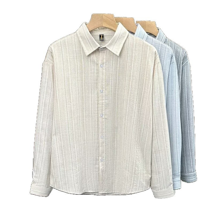 Men's Elegant Striped Long Sleeve Shirt Mune Fashion